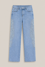 Load image into Gallery viewer, light-blue-wide-leg-embroidered-denim-pants — stone gray product hero image
