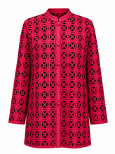 Load image into Gallery viewer, red geometric cutout tunic jacket - hero
