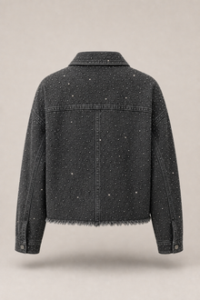 Load image into Gallery viewer, black-studded-denim-jacket — slot 02 restored product back v5 restored
