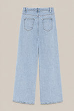 Load image into Gallery viewer, light-wash-eyelet-floral-cutout-wide-leg-jeans — stone gray product back image
