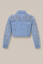Load image into Gallery viewer, catalog-nr3963-light-wash-denim-jacket-reference — stone gray product back image
