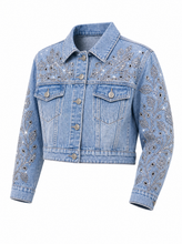 Load image into Gallery viewer, catalog nr3963 light wash denim jacket reference - product-three-quarter-front
