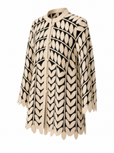 Load image into Gallery viewer, cream laser cut jacket 02 - product-three-quarter-front
