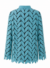 Load image into Gallery viewer, light blue laser cut jacket - product-back
