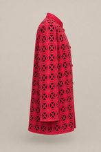 Load image into Gallery viewer, red-geometric-cutout-tunic-jacket — stone gray product side image
