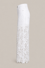 Load image into Gallery viewer, white-lace-applique-wide-leg-jeans — stone gray product side image
