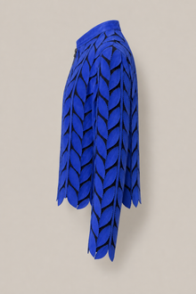 Load image into Gallery viewer, blue-laser-cut-jacket — stone gray product side image
