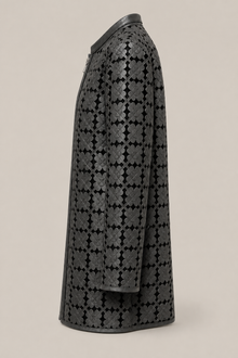 Load image into Gallery viewer, black-grey-cutout-jacket — stone gray product side image

