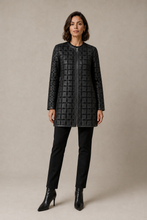Load image into Gallery viewer, black-grey-cutout-jacket — stone gray editorial model front image
