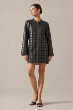 Load image into Gallery viewer, black-grey-cutout-jacket — stone gray editorial model three-quarter image
