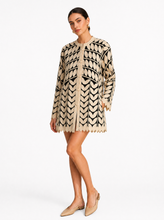 Load image into Gallery viewer, cream laser cut jacket 02 - editorial-model-three-quarter
