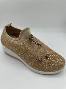 Crystal-Embellished Slip-On Gym Shoe