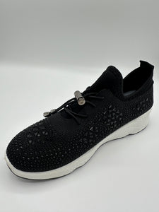 Crystal-Embellished Lace-Up Gym Shoes