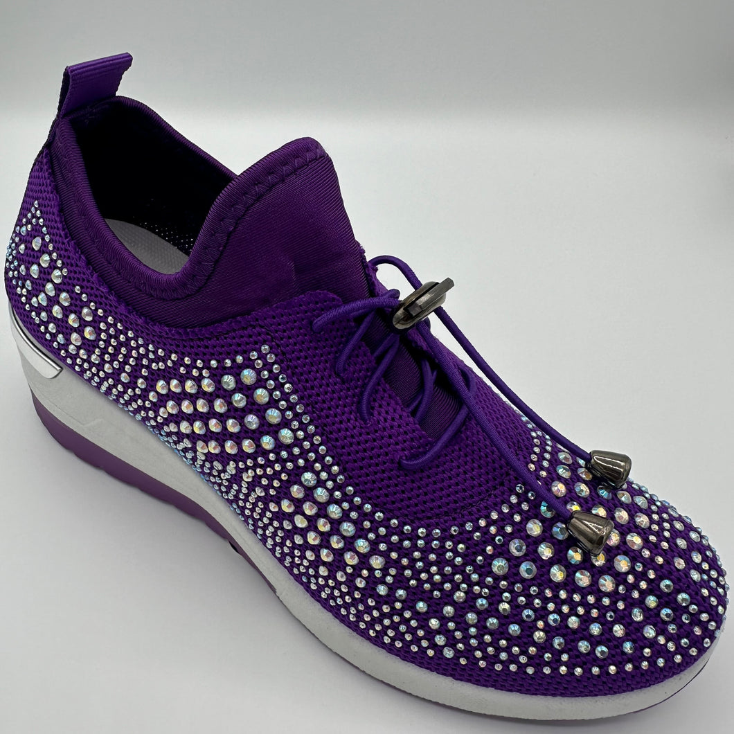 Crystal-Embellished Slip-On Gym Shoe