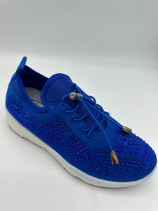 Crystal-Embellished Lace-Up Gym Shoes