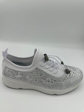 Load image into Gallery viewer, Crystal-Embellished Lace-Up Gym Shoes
