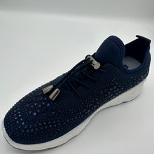 Load image into Gallery viewer, Crystal-Embellished Lace-Up Gym Shoes
