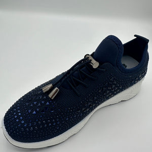 Crystal-Embellished Lace-Up Gym Shoes