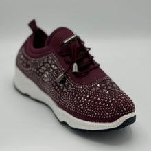 Load image into Gallery viewer, Crystal-Embellished Lace-Up Gym Shoes
