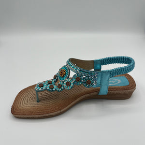 Medallion Circle Espadrille Sandal with Crystal Detail