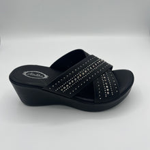 Load image into Gallery viewer, Rhinestone Crisscross Comfort Wedge
