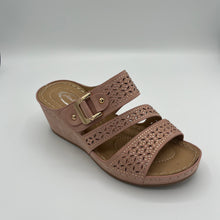 Load image into Gallery viewer, Breathable Laser-Cut Three-Strap Wedge Sandal
