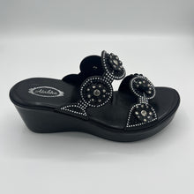 Load image into Gallery viewer, Pure Elegance Platform Slide with Crystal Medallion Embellishments

