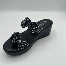 Load image into Gallery viewer, Pure Elegance Platform Slide with Crystal Medallion Embellishments
