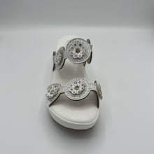 Load image into Gallery viewer, Pure Elegance Platform Slide with Crystal Medallion Embellishments
