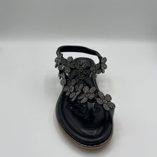 Load image into Gallery viewer, Blooming Crystal T-Strap Sandal with Elastic Comfort Band
