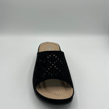 Load image into Gallery viewer, Geometric Cutout Comfort Slide with Rhinestone Detail
