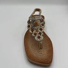 Load image into Gallery viewer, Medallion Circle Espadrille Sandal with Crystal Detail
