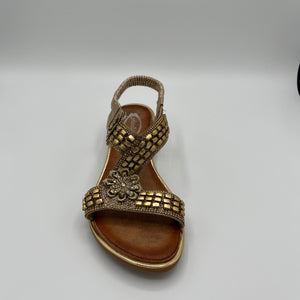 Shimmer Crystal Cross-Band Wedge Slide