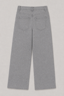 Load image into Gallery viewer, Rhinestone Jeans in Light Gray — Back product view
