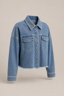 Load image into Gallery viewer, medium-blue-studded-denim-jacket — slot 03 normalized product three-quarter front v5
