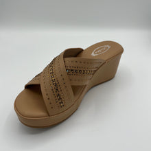 Load image into Gallery viewer, Rhinestone Crisscross Comfort Wedge
