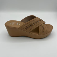Load image into Gallery viewer, Rhinestone Crisscross Comfort Wedge
