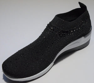 Black Crystal-Embellished Slip-On Sneakers II
