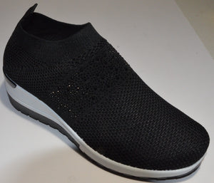 Black Crystal-Embellished Slip-On Sneakers III