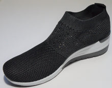 Load image into Gallery viewer, Black Crystal-Embellished Slip-On Sneakers III
