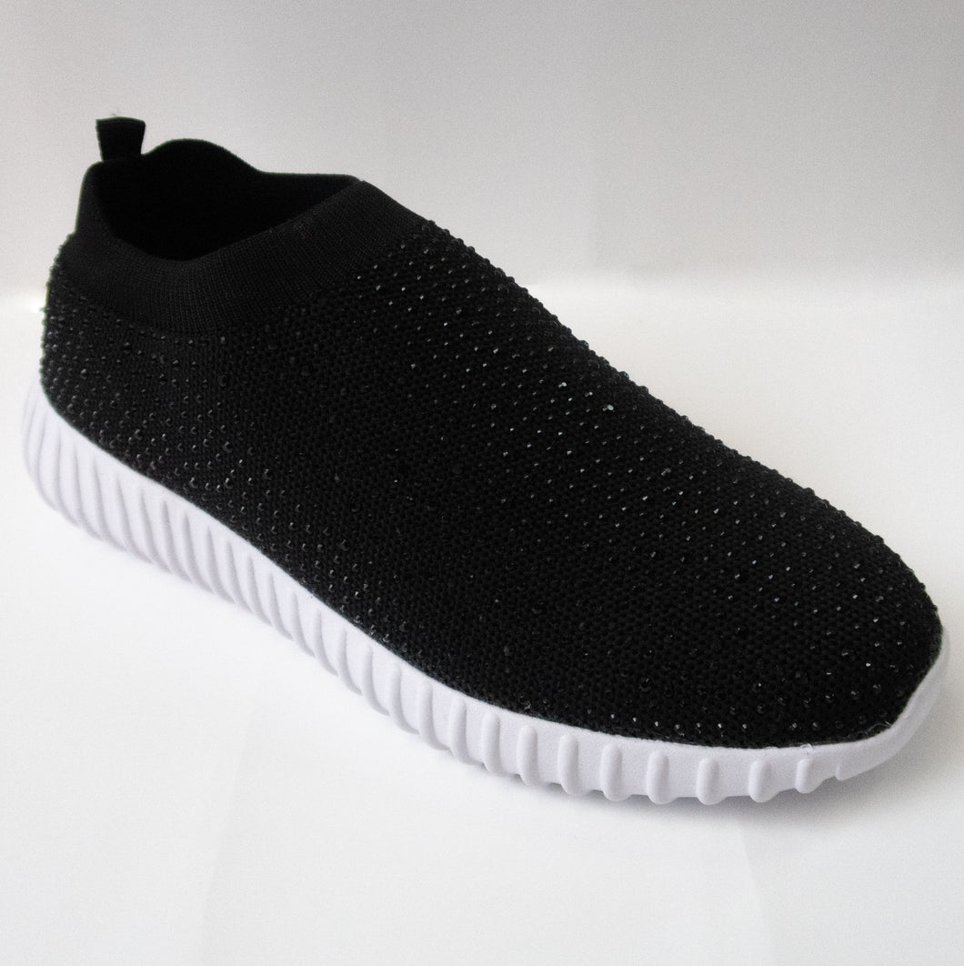 Black Crystal Slip-on Sneaker