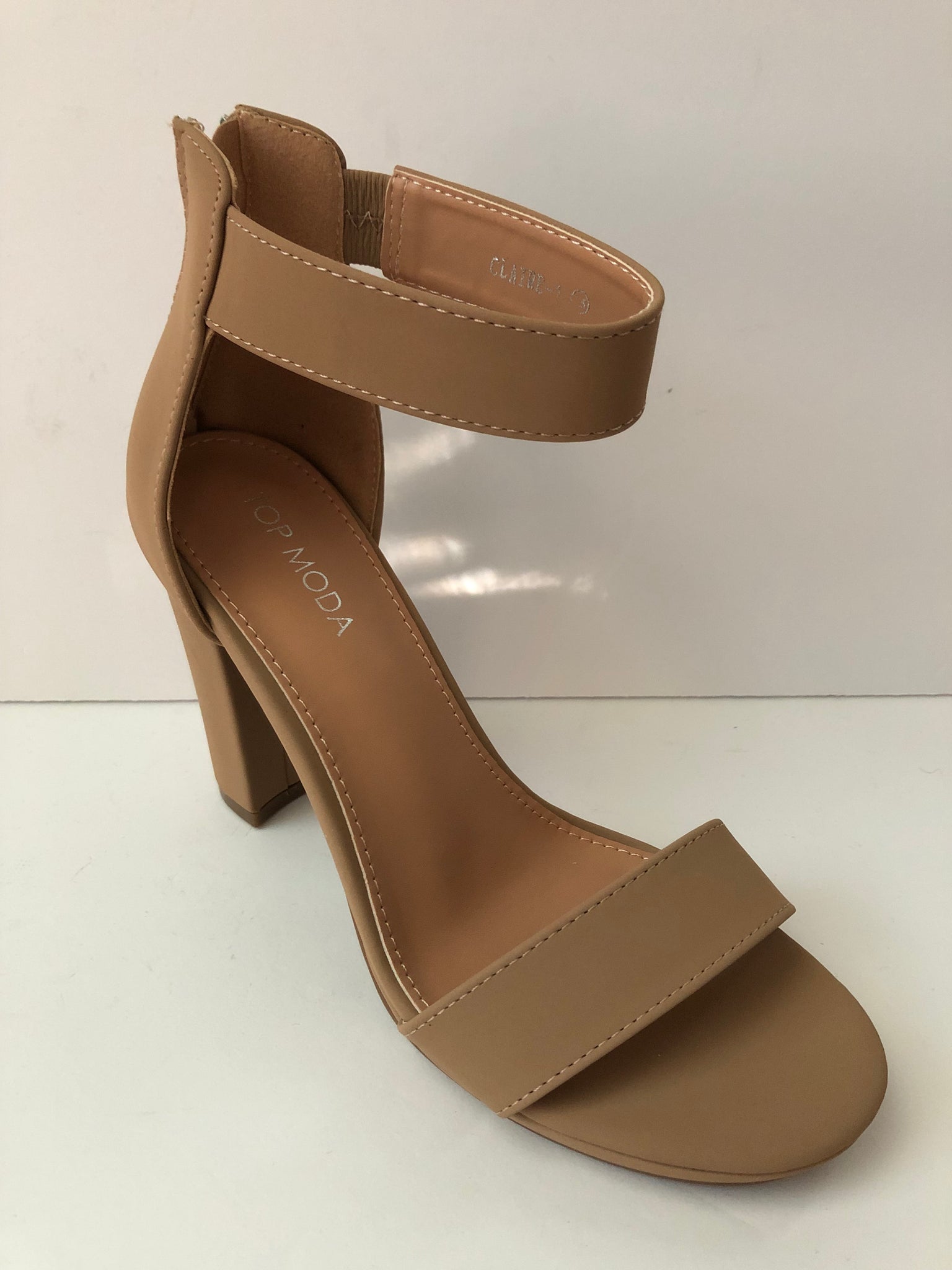Where's That From Clara High Heels With Buckle Ankle Strap - Chocolate Brown  in Natural | Lyst UK