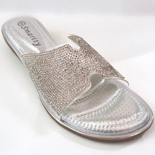 Load image into Gallery viewer, Silver Crystal-Embellished Flats
