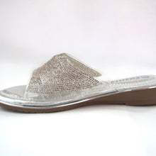 Load image into Gallery viewer, Silver Crystal-Embellished Flats Side View
